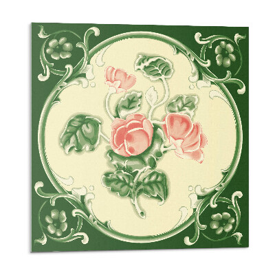 Obkladový panel Květinový motiv se zelenými listy