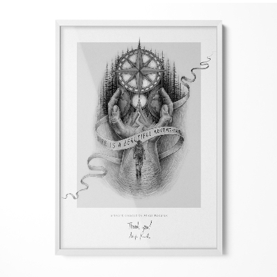 Bílý závěsný fotorámeček 50x70 cm