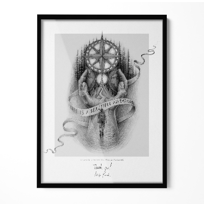 Stylový černý fotorámeček na zeď 60x80