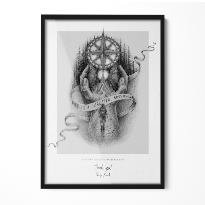 Elegantní černý fotorámeček 70x100