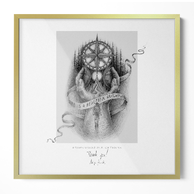 Fotorámeček na zeď zlatý 50x50 cm