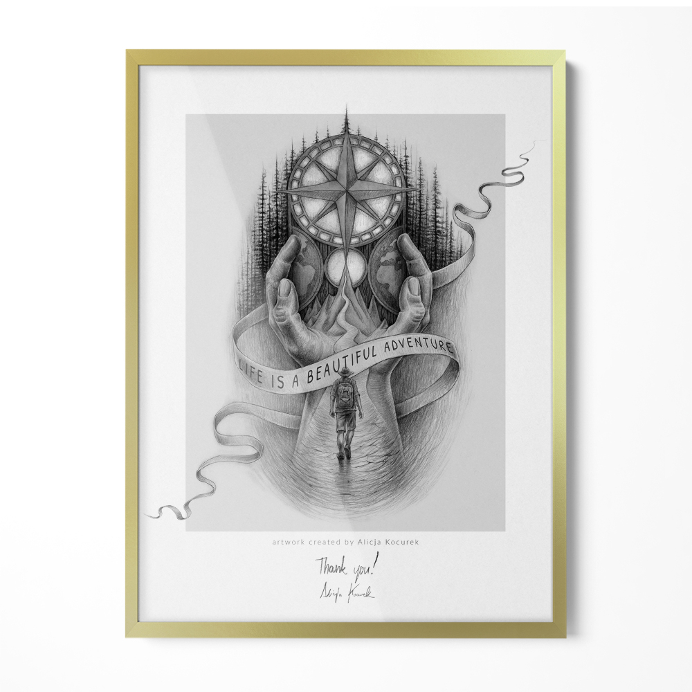 Zlatý fotorámeček na zeď 60x80 cm