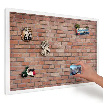 Magnetická tabule do kuchyně v dekoru surové teplé cihly