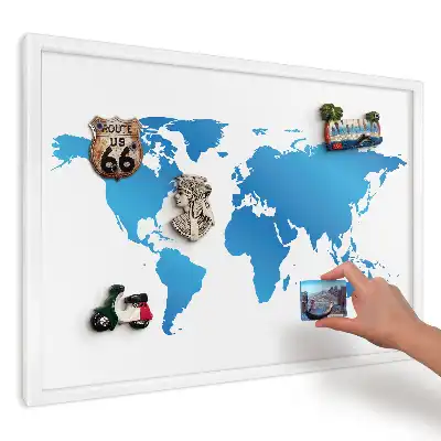 Magnetická tabule Modrá mapa světa
