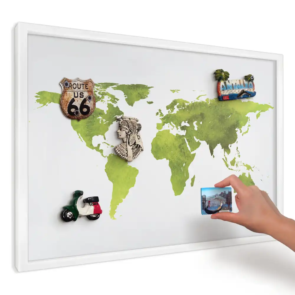 Magnetická tabule Akvarelová zelená mapa