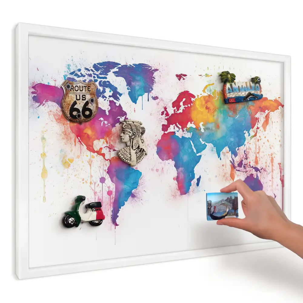 Magnetická tabule Akvarelová mapa světa