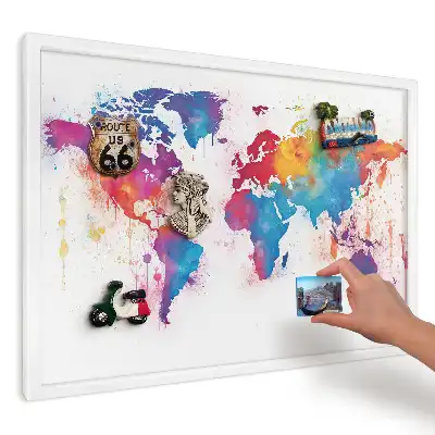 Magnetická tabule Akvarelová mapa světa