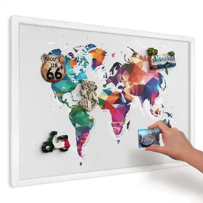 Magnetická tabule Geometrická mapa světa