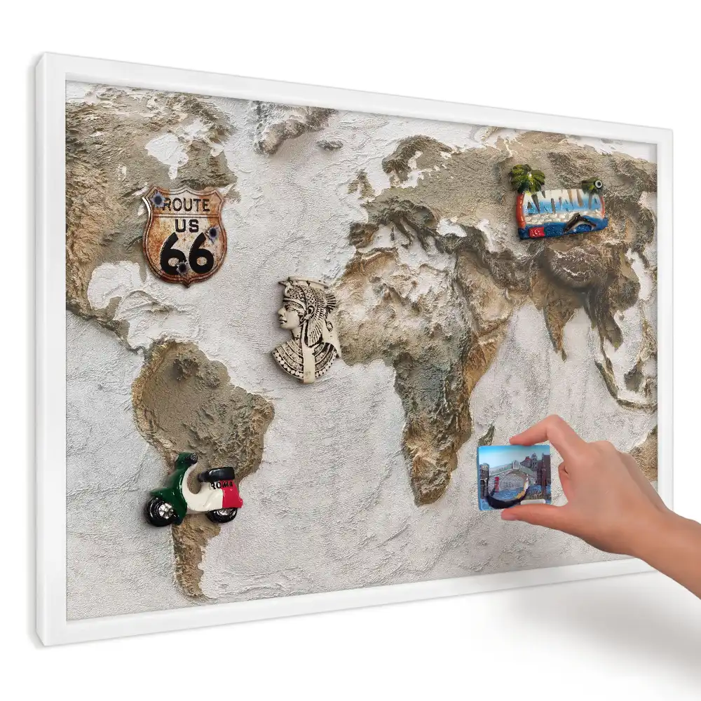Magnetická tabule Reliéfní mapa Země do kuchyně