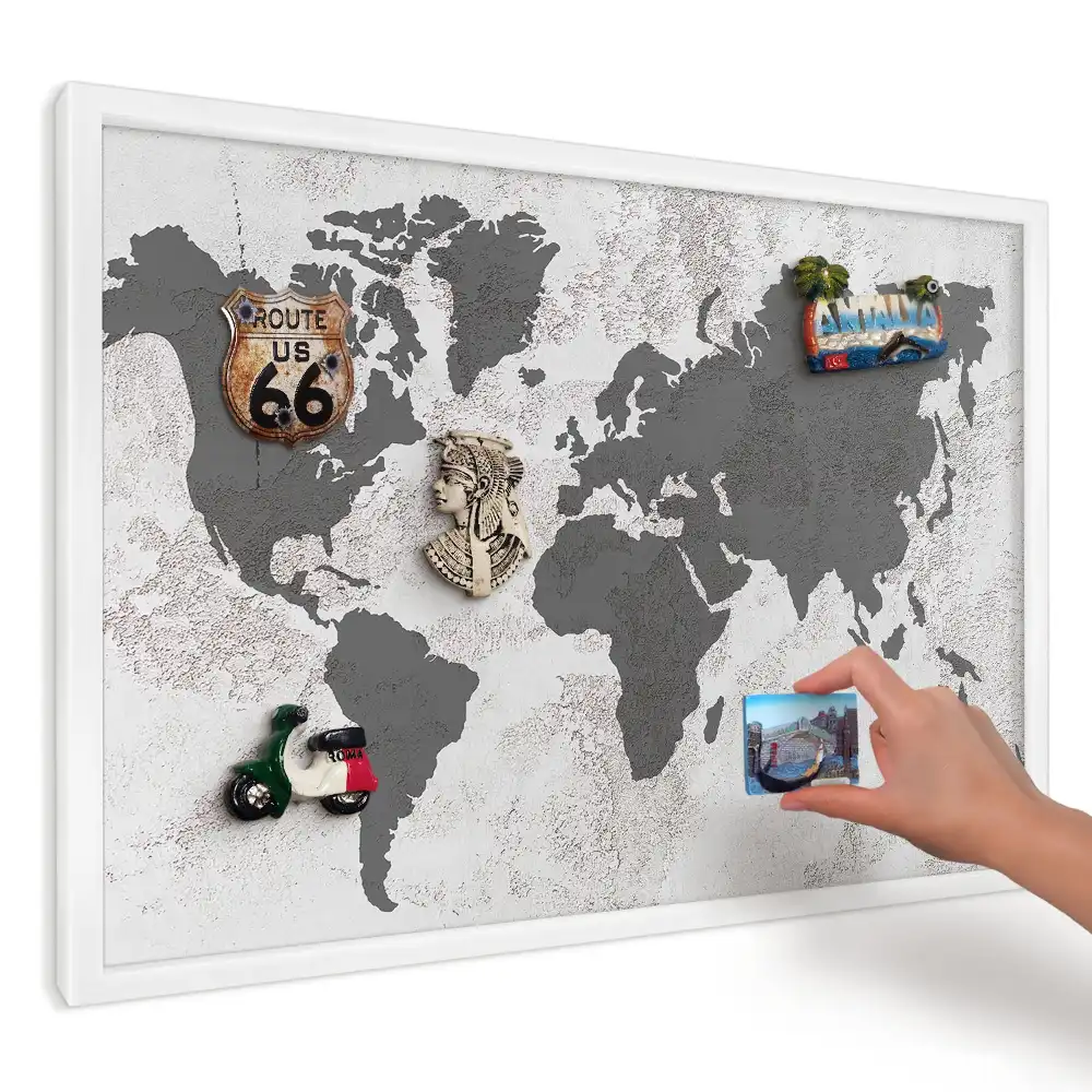 Magnetická tabule do kuchyně Mapa s jemným pozadím