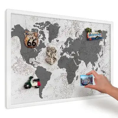 Magnetická tabule do kuchyně Mapa s jemným pozadím