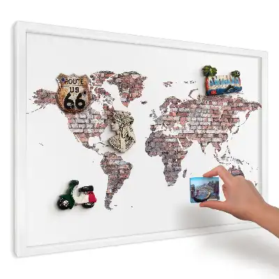 Magnetická tabule do kuchyně Stylový cihlový svět