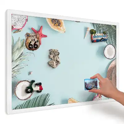 Magnetická tabule Pastelové ovoce a mušle