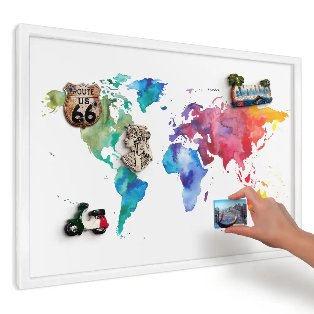 Magnetická tabule Barevná akvarelová mapa