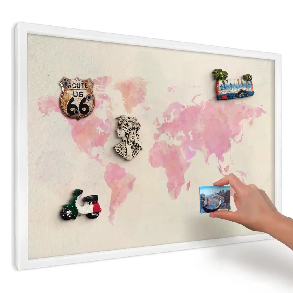 Magnetická tabule do kuchyně Harmonická akvarelová mapa