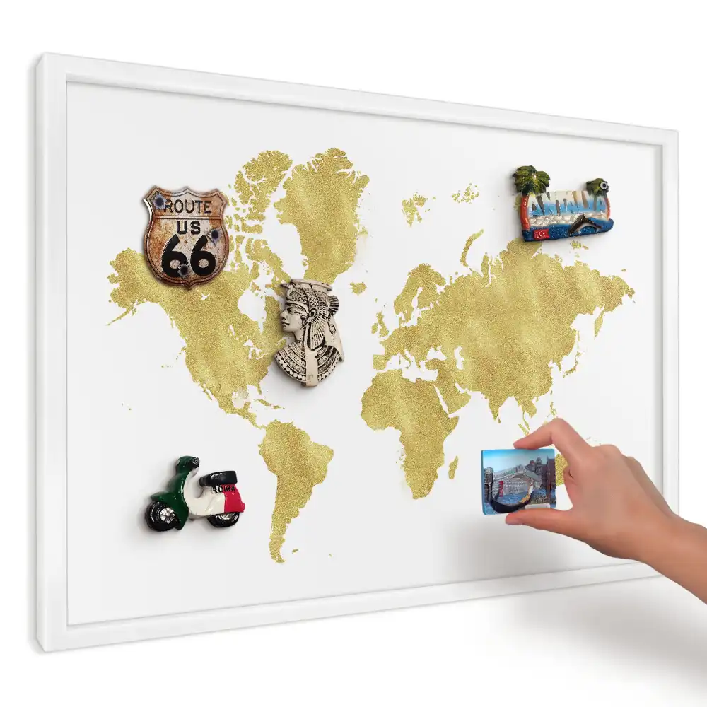 Magnetická tabule Žlutá mapa na bílém