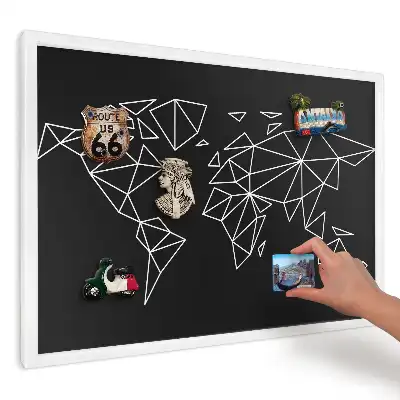 Magnetická kuchyňská tabule s geometrickým motivem mapy