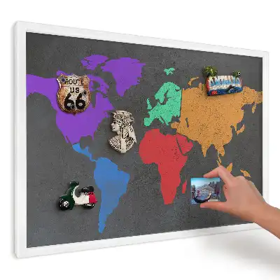 Magnetická tabule barevná mapa na tmavém pozadí