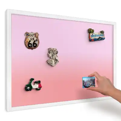 Magnetická tabule do kuchyně s růžovým a lososovým přechodem