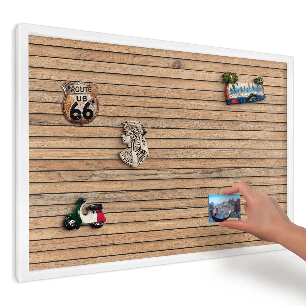 Magnetická tabule s horizontální orientací a přírodní texturou