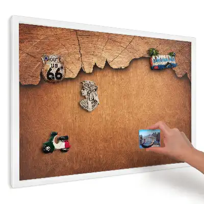Magnetická tabule do kuchyně s texturou teplého dřeva v hnědé barvě