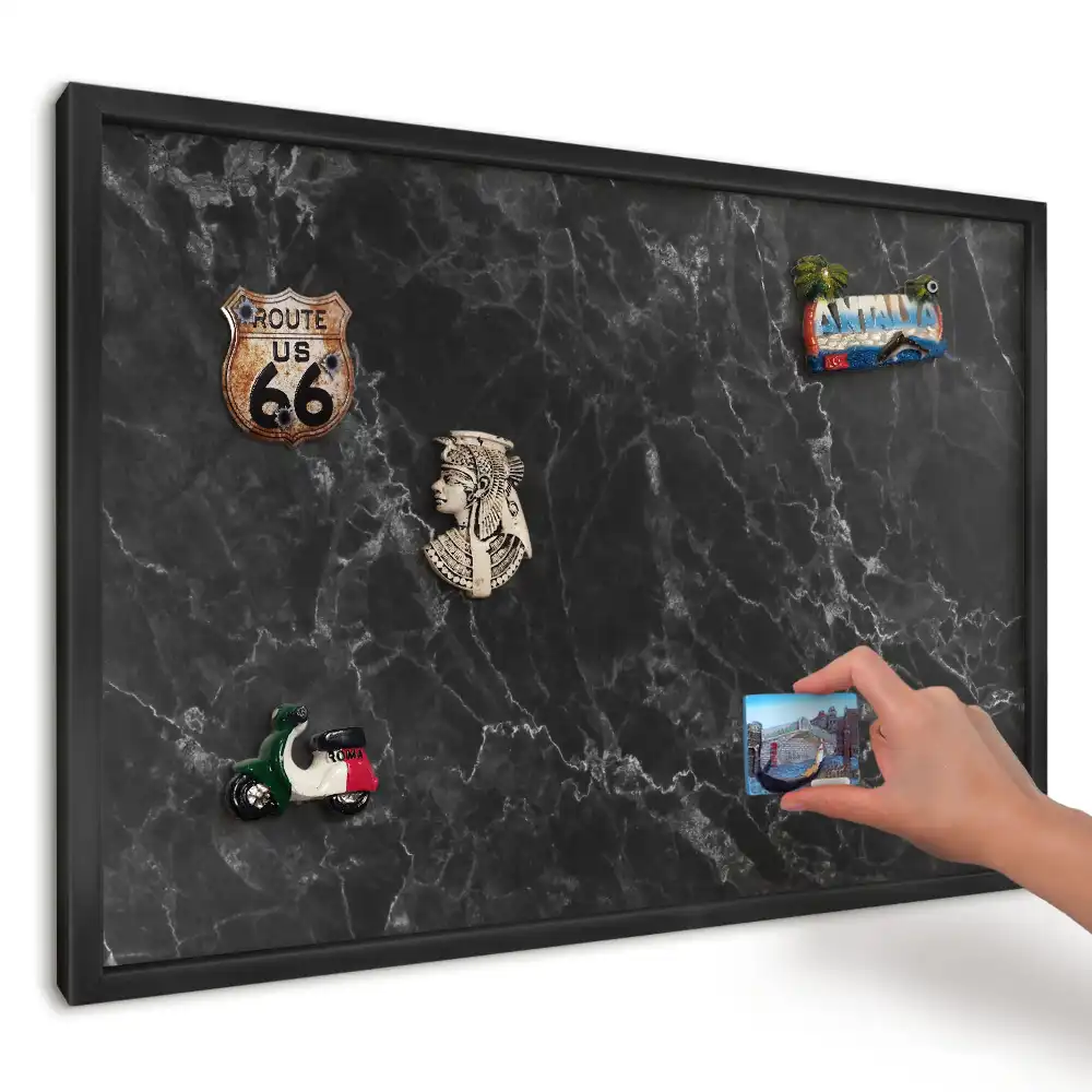 Magnetická tabule do kuchyně Tmavý mramor se světlými žilkami