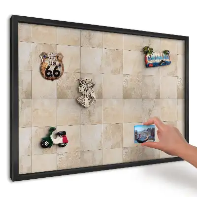 Magnetická kuchyňská tabule v přírodní béžové a hnědé barvě