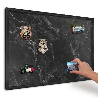 Magnetická tabule do kuchyně Kontrastní černý mramor
