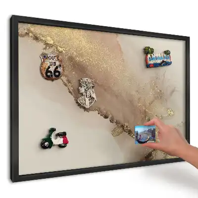 Magnetická tabule do kuchyně béžovo-hnědá s leskem