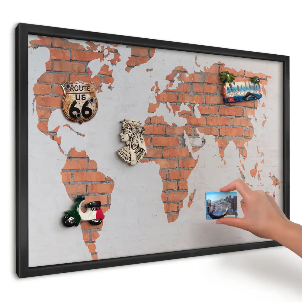 Magnetická tabule Mapa světa bílá