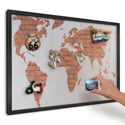 Magnetická tabule Mapa světa bílá