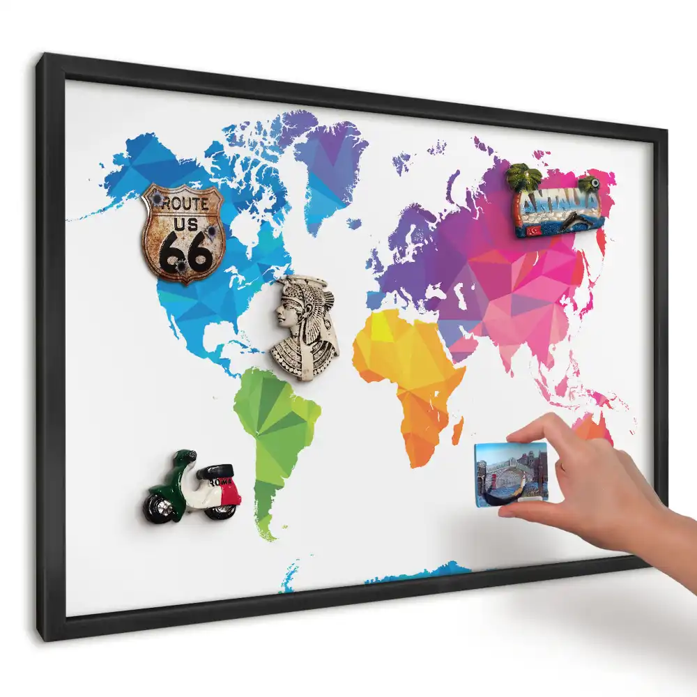 Magnetická tabule do kuchyně Geometrická mapa barev