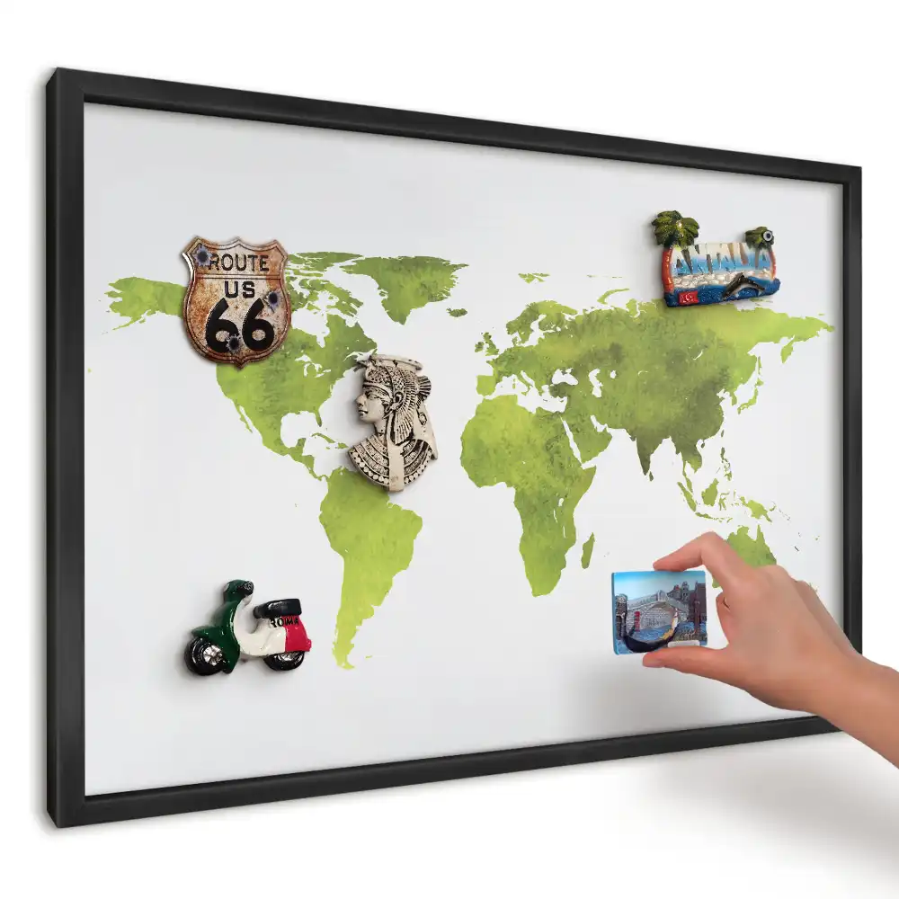 Magnetická kuchyňská tabule Akvarelová zelená mapa