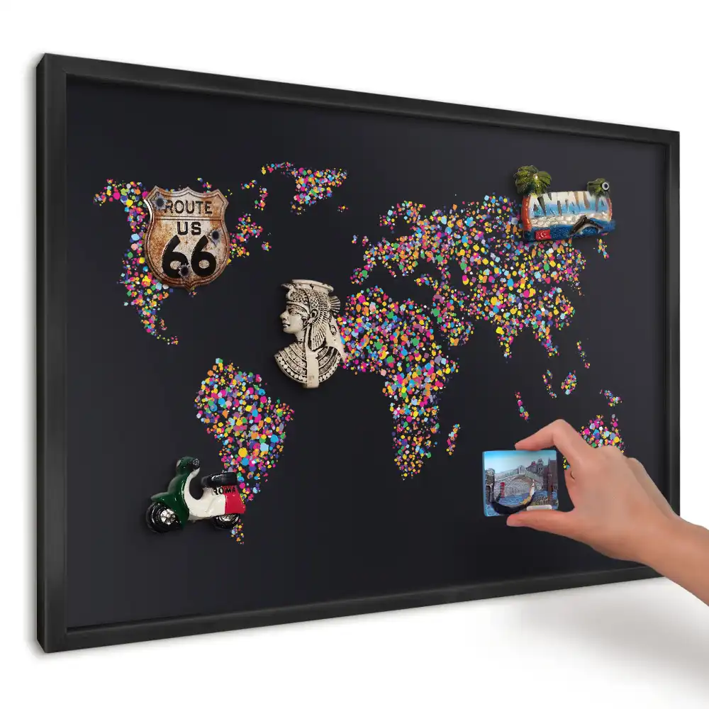 Magnetická kuchyňská tabule Dynamická tečkovaná mapa