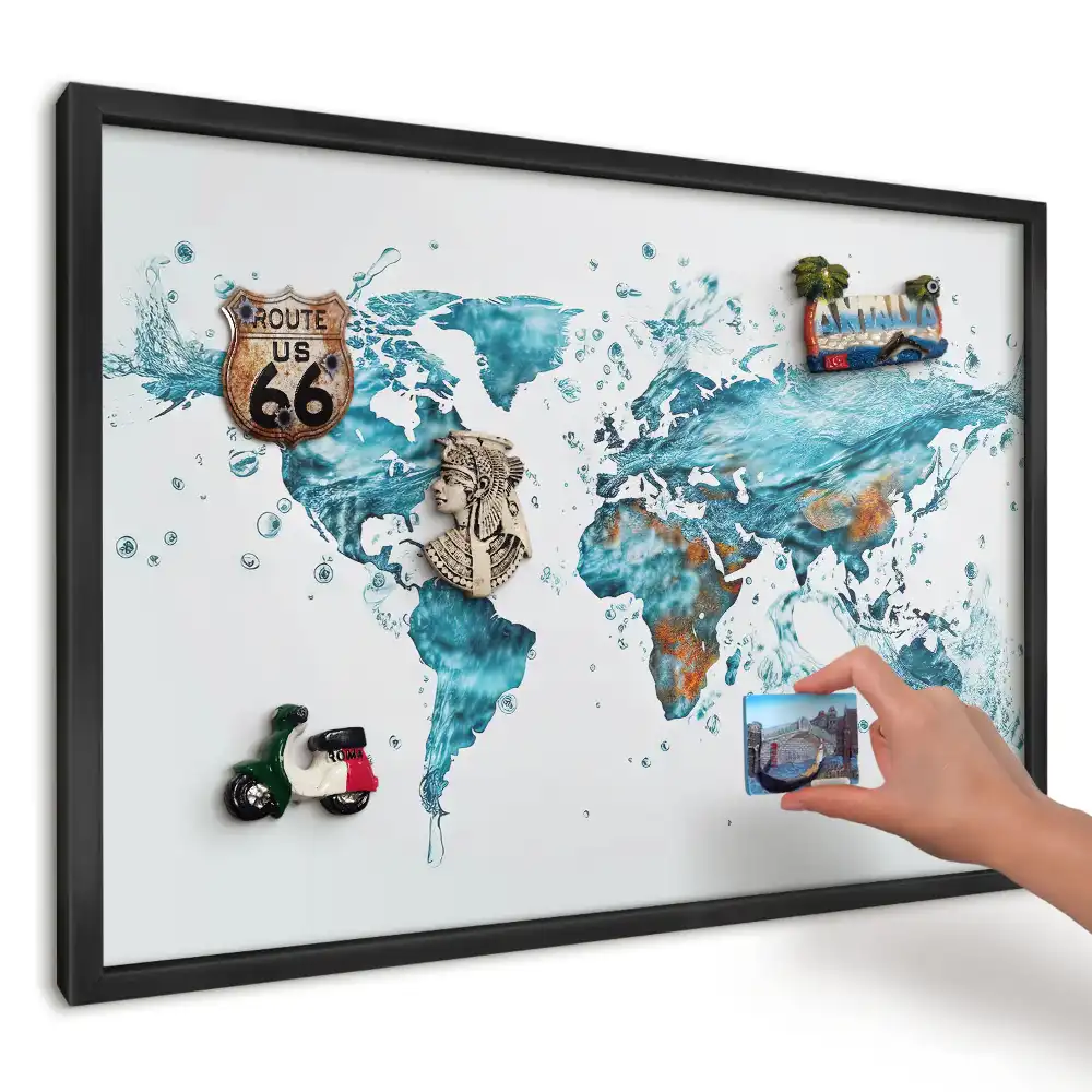 Magnetická kuchyňská tabule Mapa tyrkysové vody
