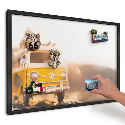Magnetická tabule Žlutý autobus na slunci