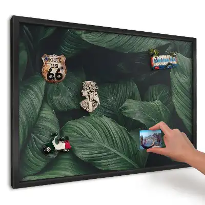 Magnetická kuchyňská tabule se vzorem zelených listů