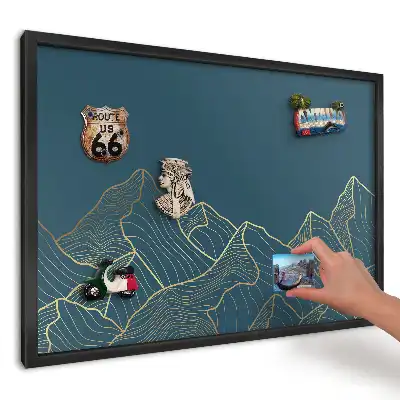 Magnetická tabule do kuchyně Hory na tmavém pozadí