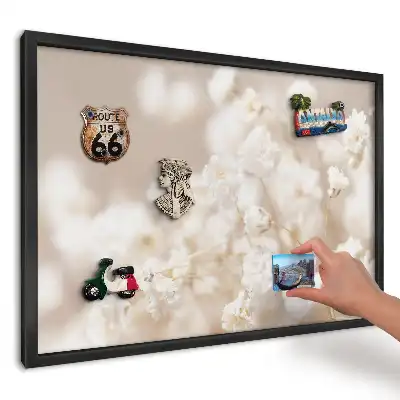 Magnetická tabule do kuchyně Jemné květiny na béžové