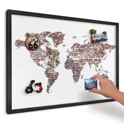 Magnetická tabule Stylový cihlový svět
