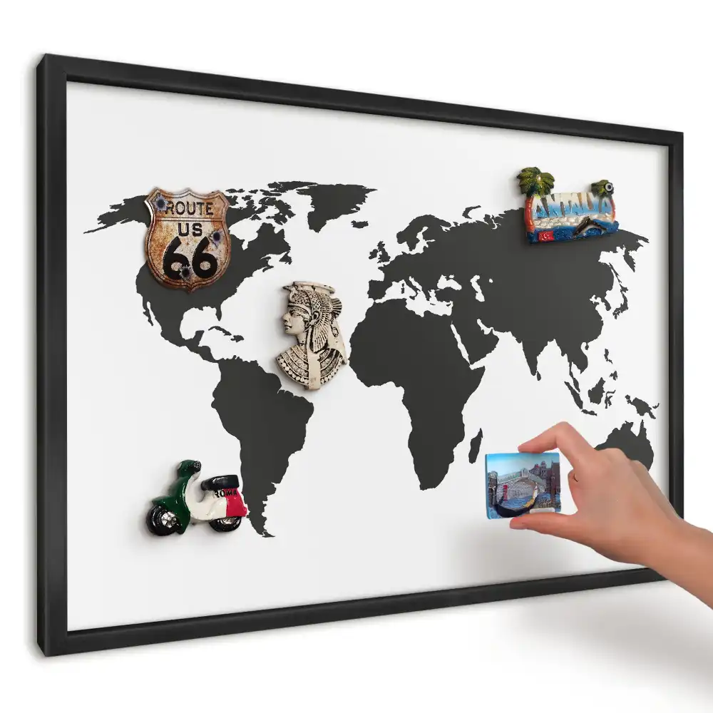 Magnetická tabule Elegantní černobílá mapa