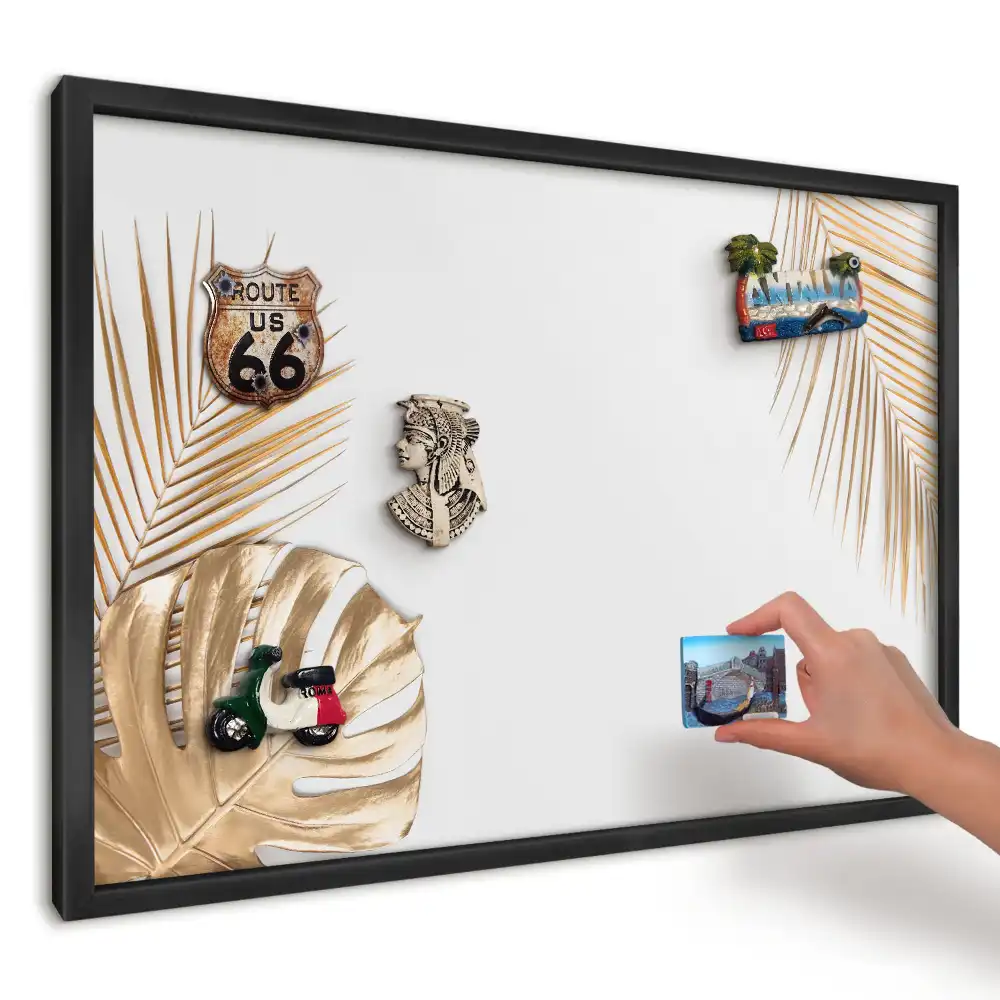 Magnetická tabule do kuchyně s motivem minimalistických elegantních listů