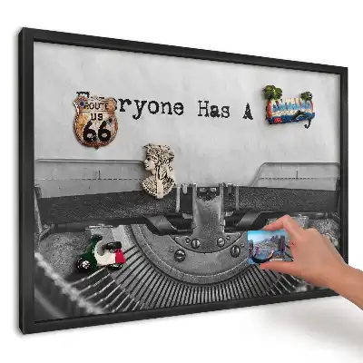 Magnetická tabule do kuchyně Retro psací stroj