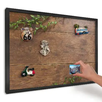 Magnetická tabule do kuchyně s motivem desek a zelených listů