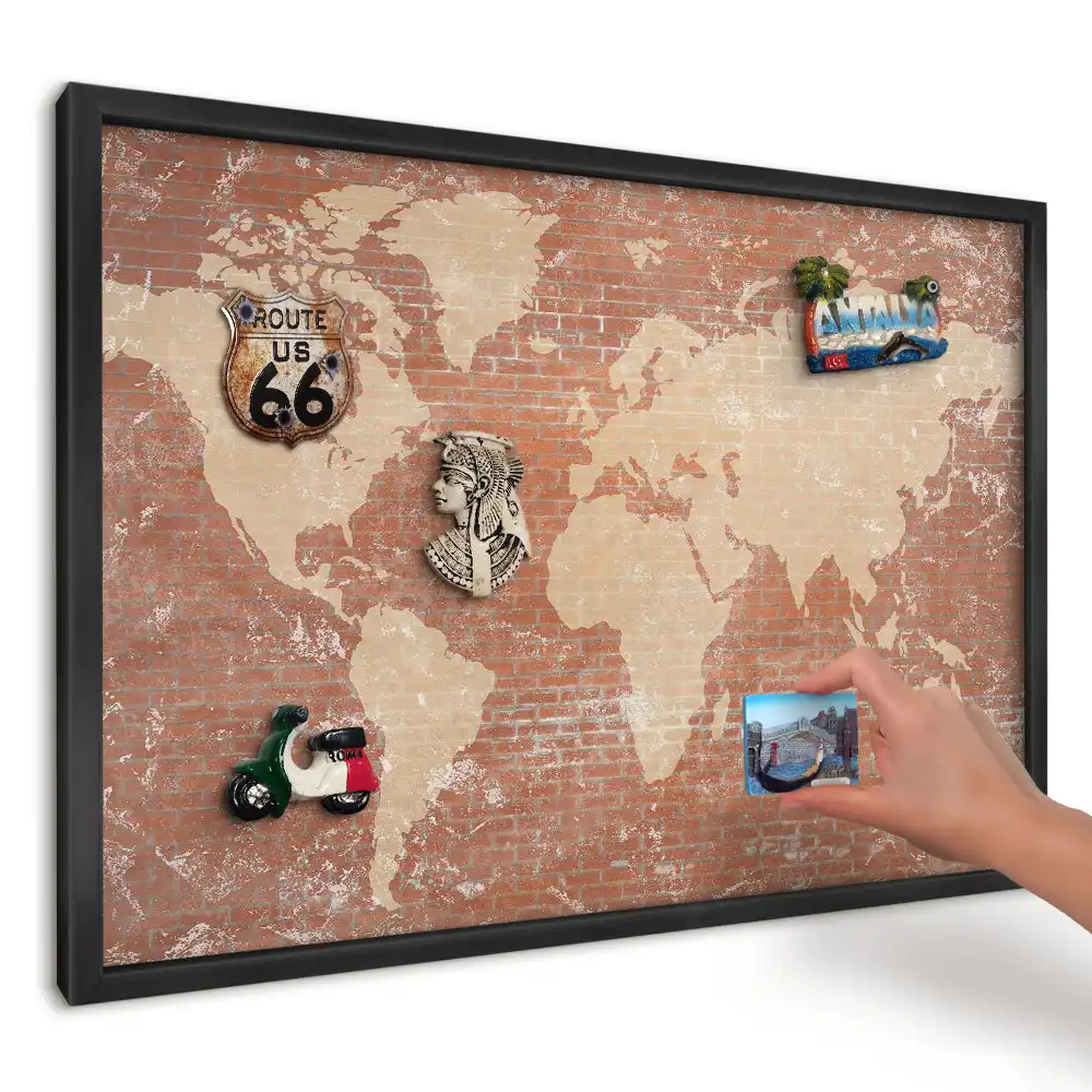 Magnetická tabule do kuchyně Průmyslová mapa na cihle