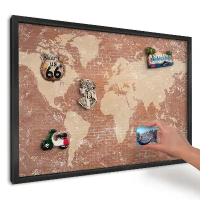 Magnetická tabule do kuchyně Průmyslová mapa na cihle