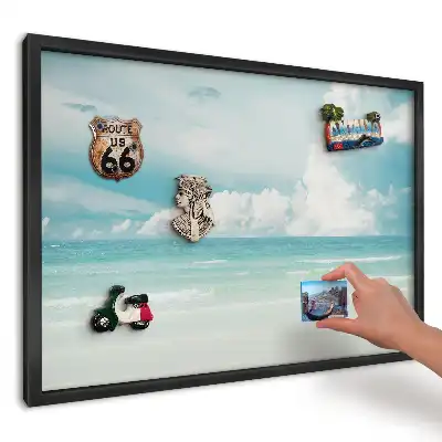 Magnetická tabule do kuchyně Modré moře a mraky