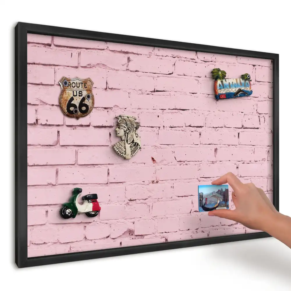 Magnetická tabule do kuchyně Hladká růžová cihla