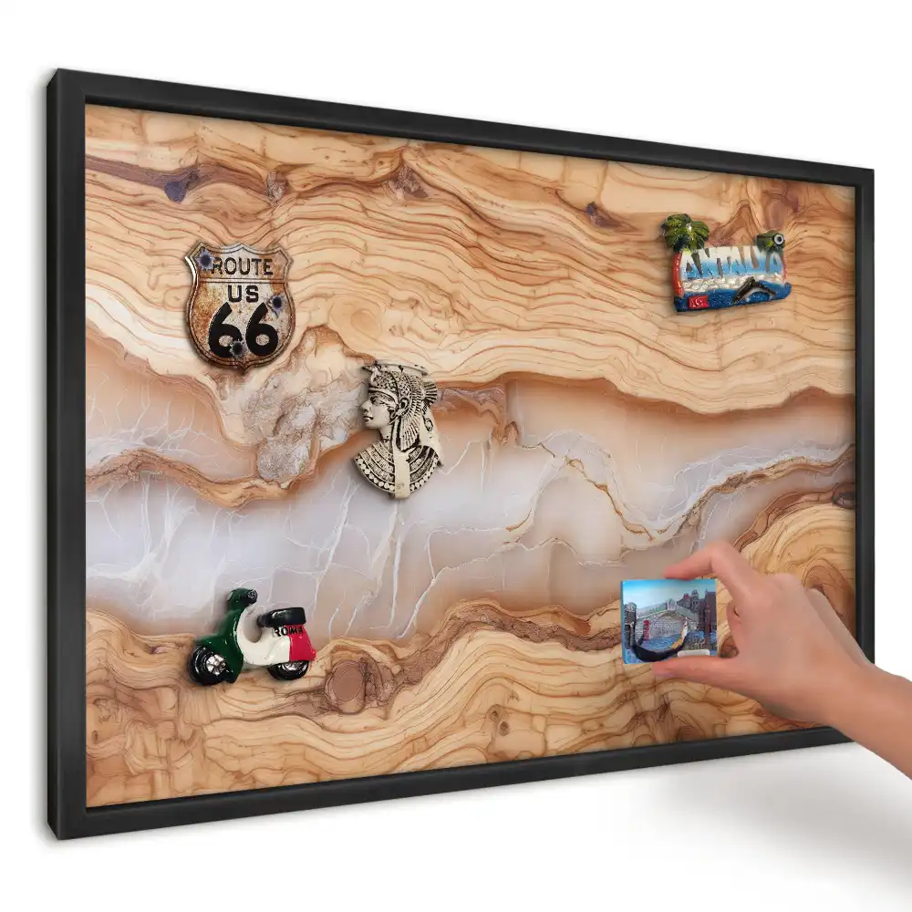 Magnetická tabule do kuchyně Teplé dřevo s elegantními liniemi