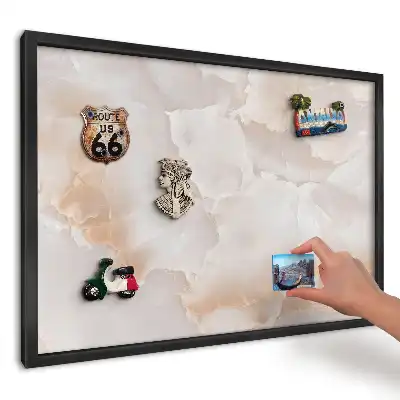 Magnetická tabule s dekorem béžového a krémového mramoru